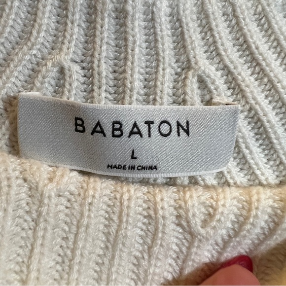 Babaton Aritzia Ivory mock neck sweater NWT size L - Picture 2 of 11